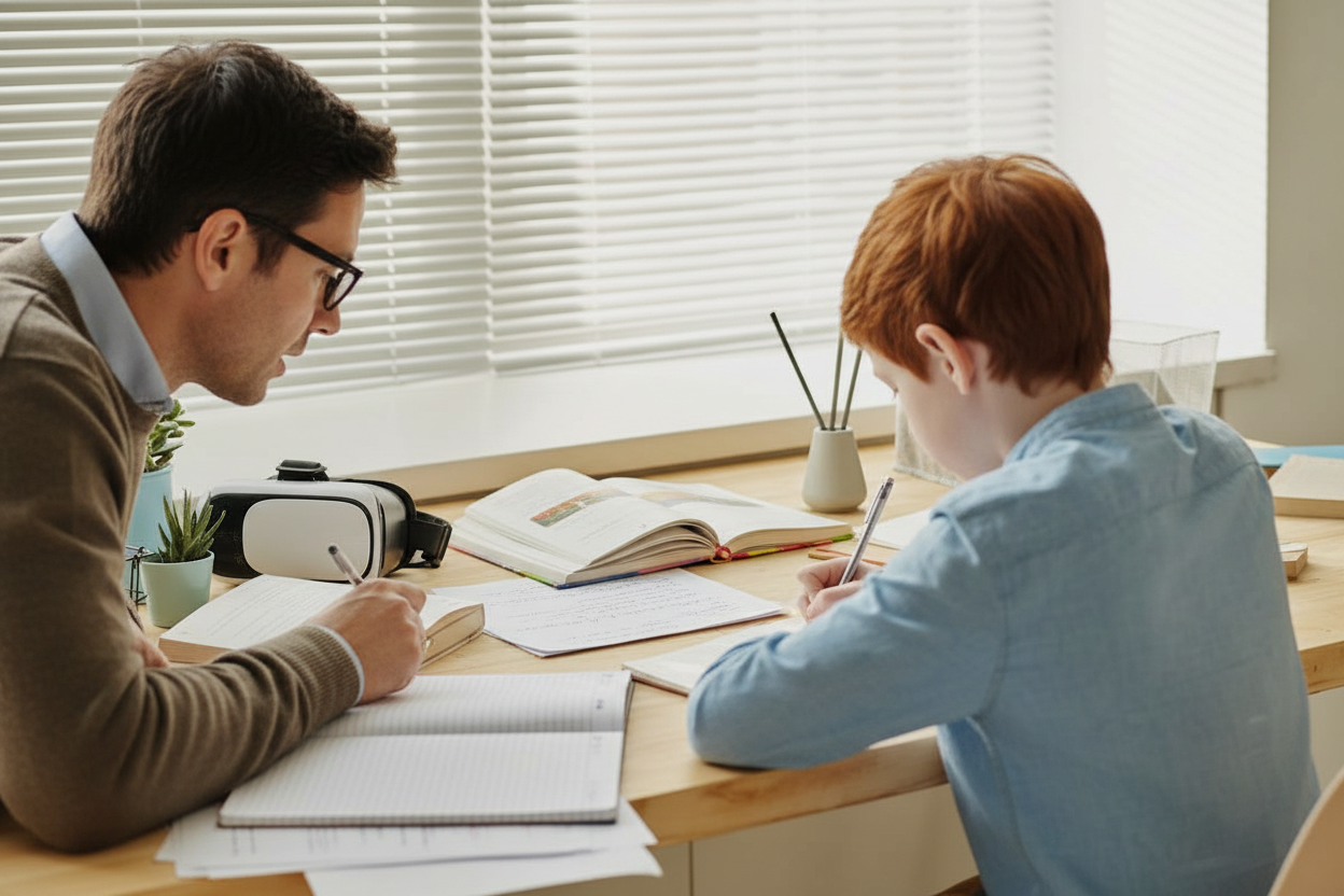 Studente che studia con successo grazie alle ripetizioni di Omar Centro Studi Milano
